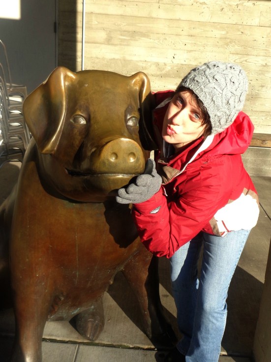 The locals rub her snout for good luck---I went for extra luck and puckered up!